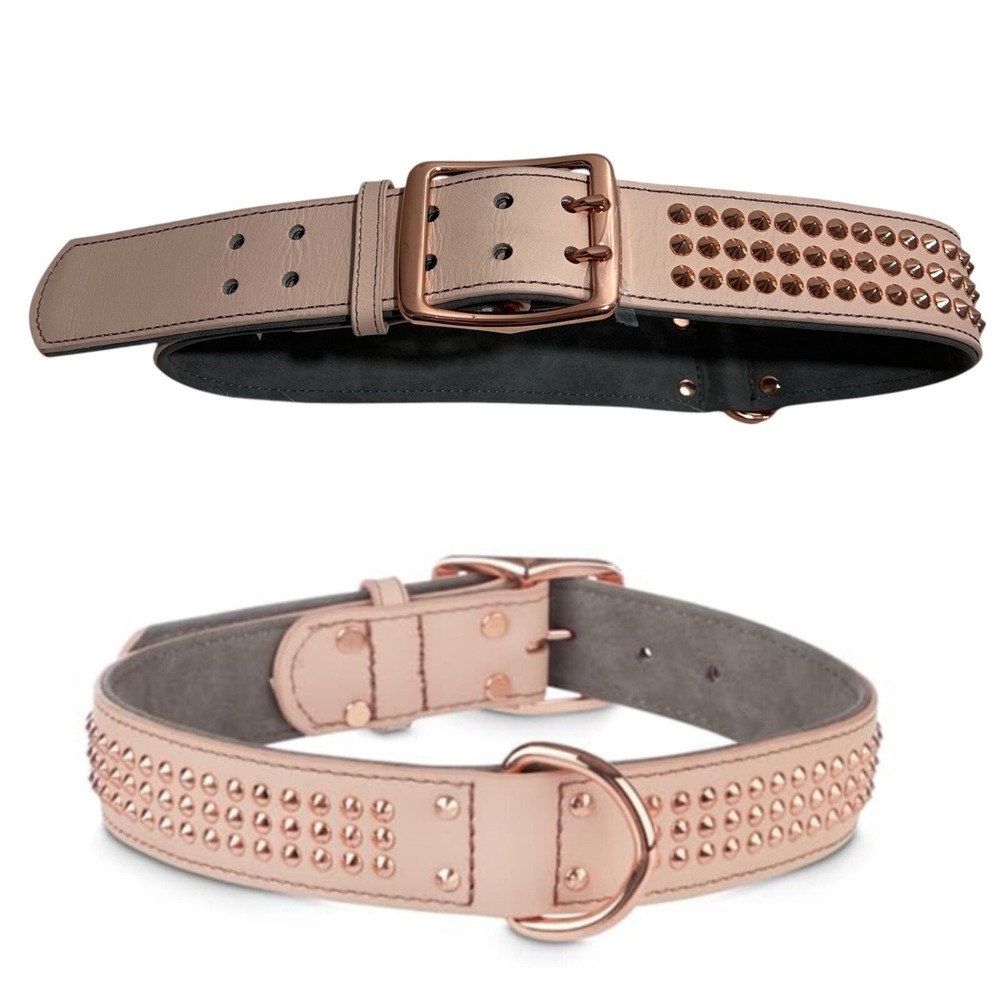 NWOT Bond Company Pink Studded 2X/3X Dog Collar